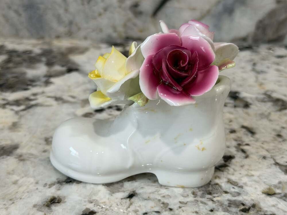 Royale Stratford Fine Bone China Boot with Floral Arrangement